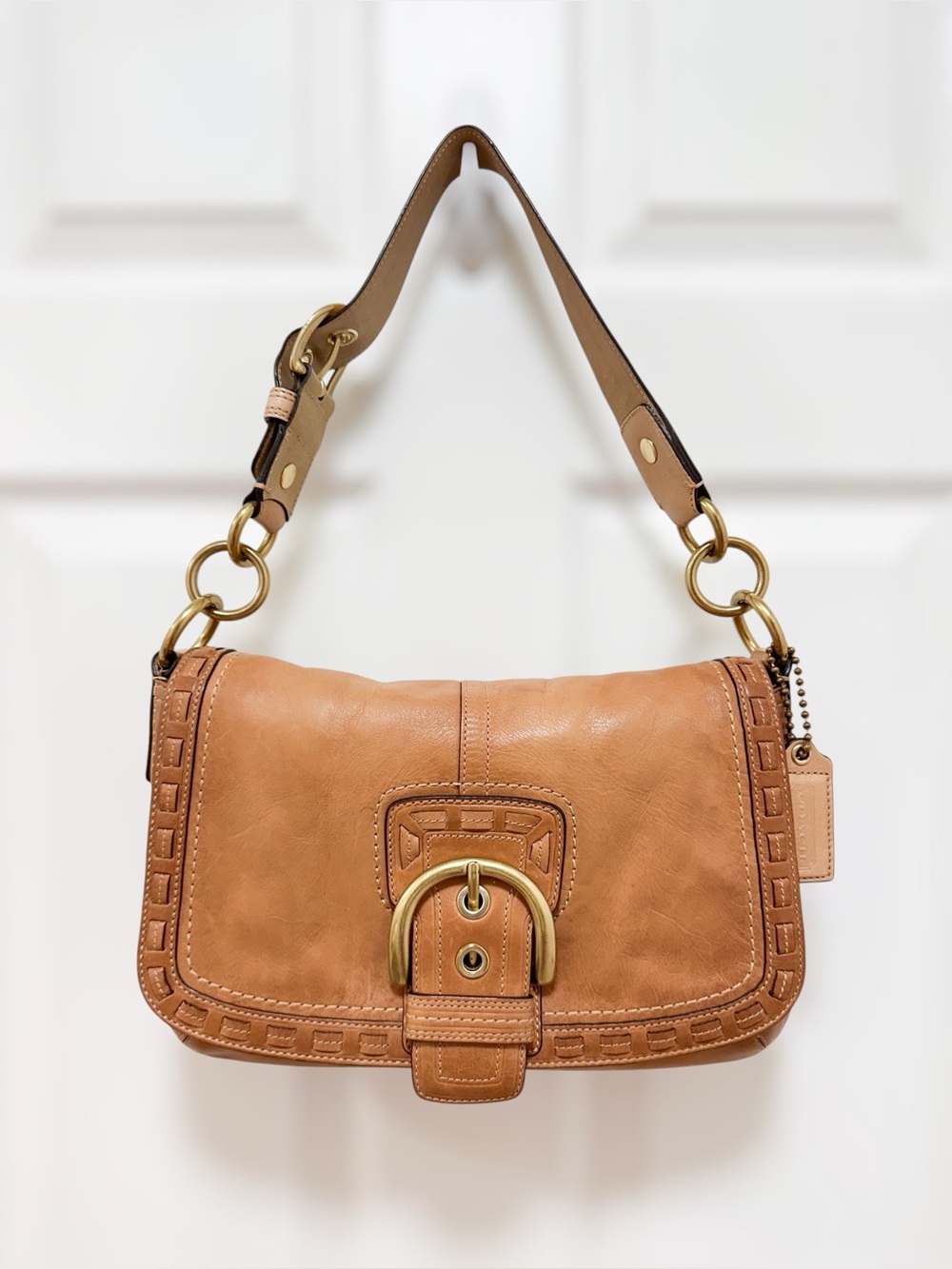 Coach Legacy Soho Buckle Flap Bag Burnished Glove Tanned Leather